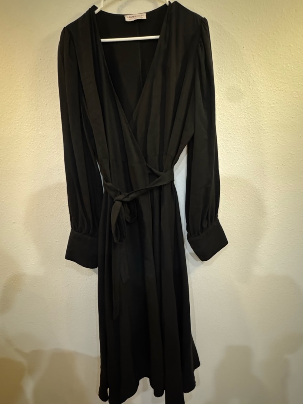 Loud Bodies black wrap long sleeve midi dress